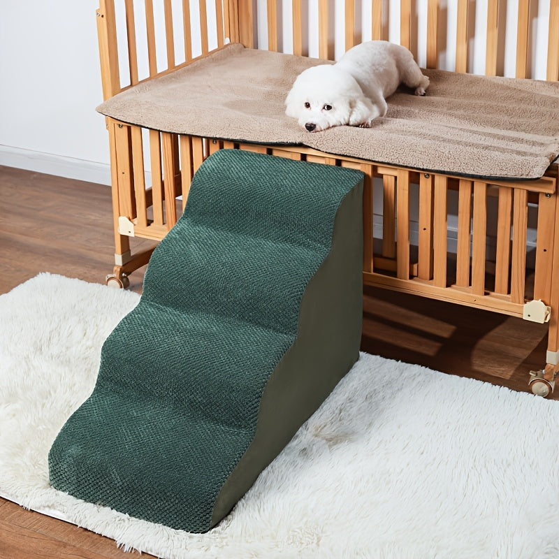 Escada para Pets para Subir e Descer do Sofá ou Cama – Modelo de Degraus de Espuma com Inclinação para Gatos e Cães Pequenos.