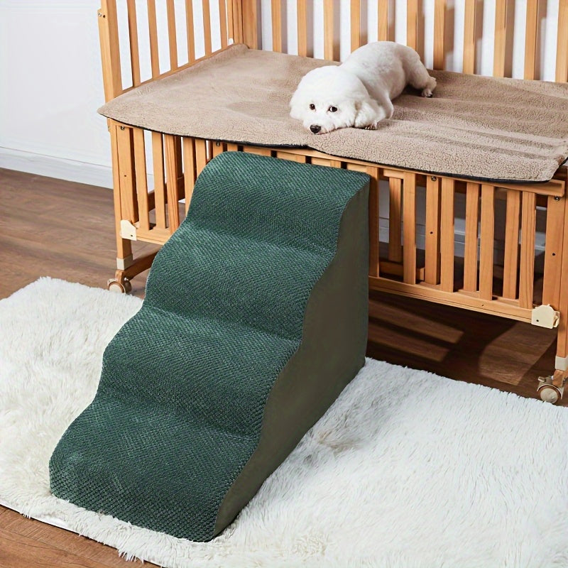 Escada para Pets para Subir e Descer do Sofá ou Cama – Modelo de Degraus de Espuma com Inclinação para Gatos e Cães Pequenos.