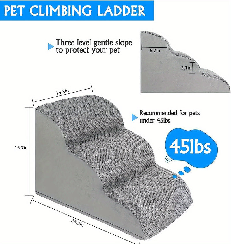 Rampa e Escada Pet em Espuma – Para Cães de Pequeno Porte | Ideal para Subir em Sofás e Camas | Macia, Segura e Confortável