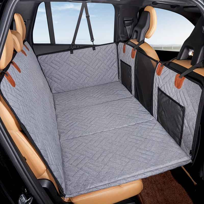 Almofada de Assento para Carro Pesada para Pets, Cama de Viagem para Cães, Cinza, Almofada de Assento para Cães no Carro, Rede de Viagem para Cães no Carro, Presente de Natal para Cães.
