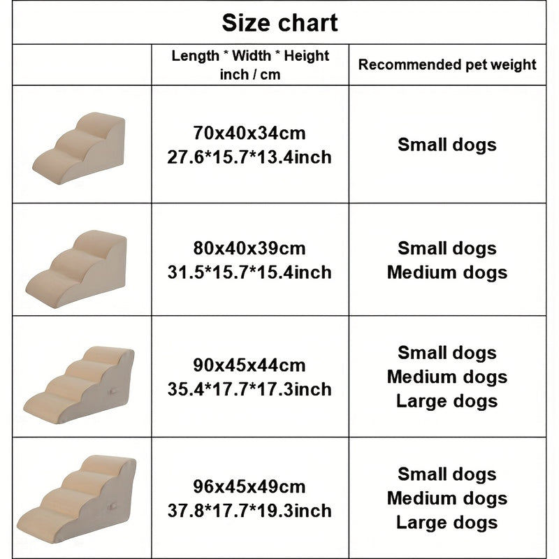 Escada rampa para cães com 3 degraus, para cães pequenos, médios e grandes – adequada para pets idosos – ideal para subir em sofás e camas, acessibilidade para sofá-cama, textura macia, material de esponja durável