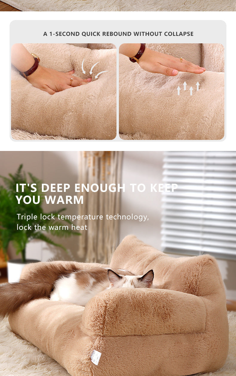 Sofá Confortável Cinza para Pets, Ideal para Gatos e Cães Pequenos - Cama Desmontável, Sofá para Todas as Estações com Capa de Poliéster Macio e Enchimento de Fibra de Polipropileno, 55x38x20cm, Ideal para Relaxamento em Casa, Sofá para Cães.