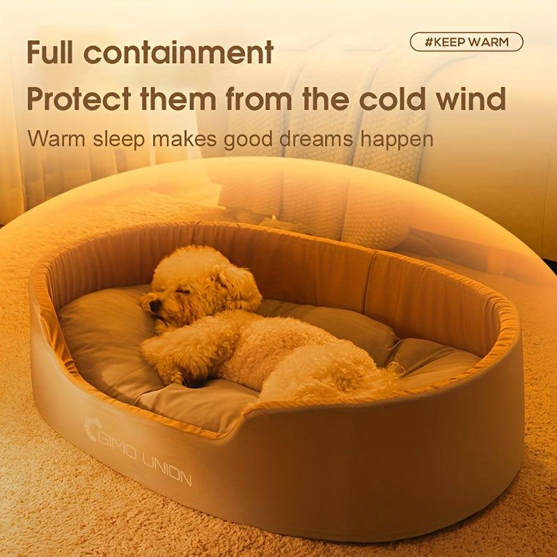 Cama Grande e Espessa para Cães, Adequada para Cães Pequenos e Gatos, com Design de Sofá, Proporcionando Aquecimento no Inverno para Cães de Médio a Grande Porte.