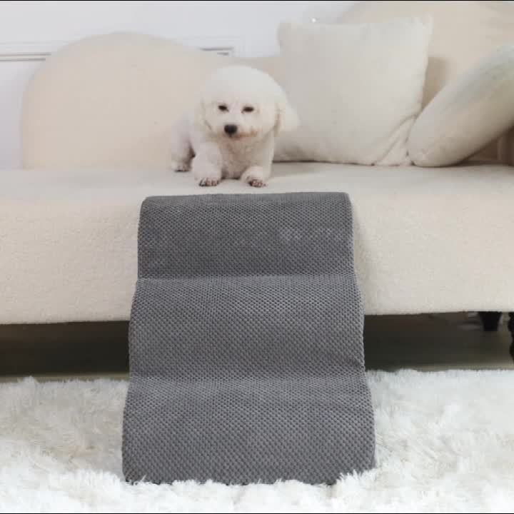 Escada Pet com 2, 3, 4 ou 5 Degraus – Para Cães e Gatos | Superfície Almofadada, Antiderrapante e Tecido Lavável | Ideal para Pets de Pequeno, Médio e Grande Porte | Acesso Fácil a Sofás e Camas