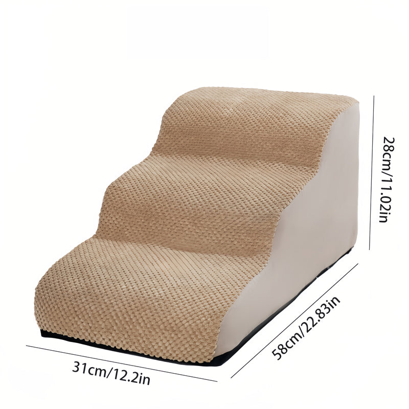 Escada para Pets para Subir e Descer do Sofá ou Cama – Modelo de Degraus de Espuma com Inclinação para Gatos e Cães Pequenos.