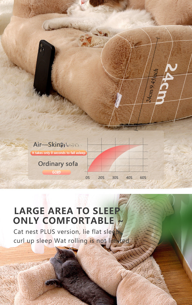 Sofá Confortável Cinza para Pets, Ideal para Gatos e Cães Pequenos - Cama Desmontável, Sofá para Todas as Estações com Capa de Poliéster Macio e Enchimento de Fibra de Polipropileno, 55x38x20cm, Ideal para Relaxamento em Casa, Sofá para Cães.