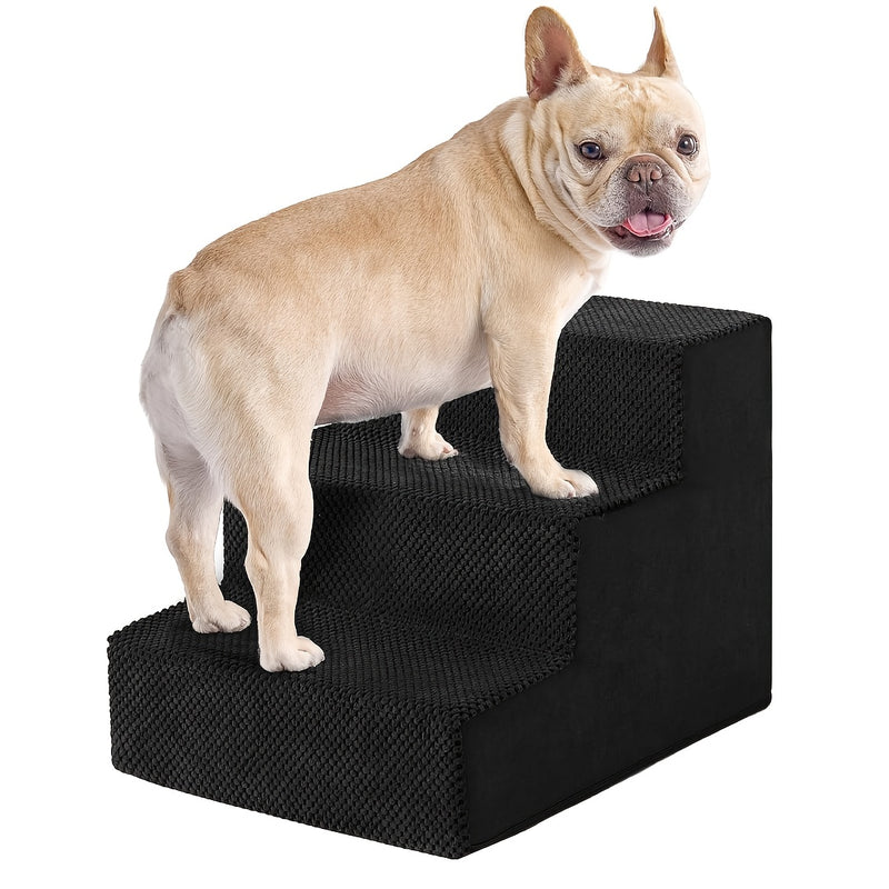 Escada Pet para Camas Altas com 4 Degraus | Disponível em 2, 3 e 4 Níveis | Degraus Antiderrapantes, Estáveis e Resistentes | Estrutura em Espuma de Alta Densidade