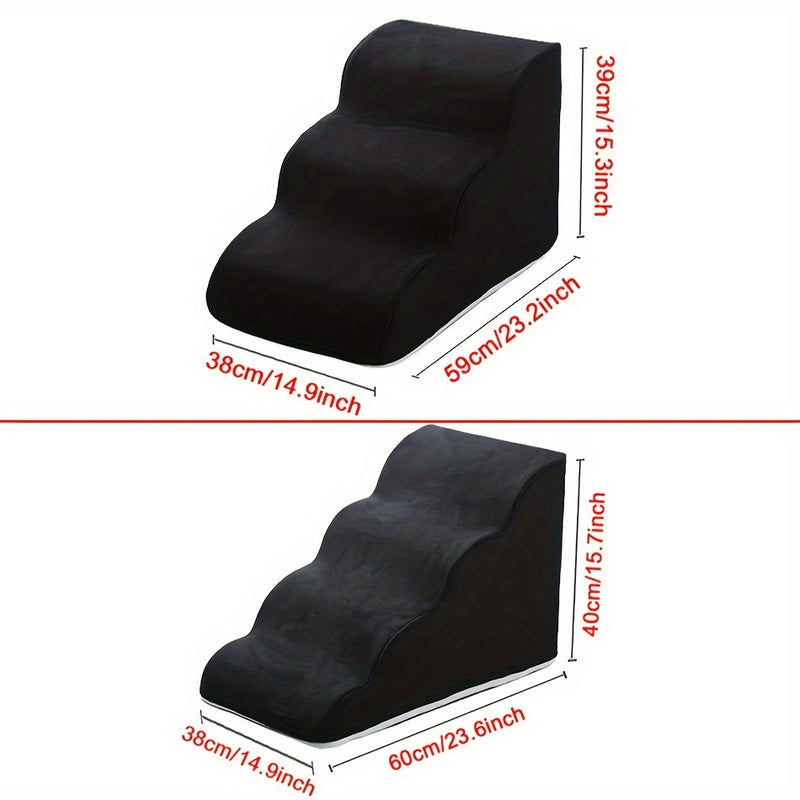 Escada Pet com 3 Degraus e Pegada Confortável | Degraus Acolchoados em Espuma | Superfície em Tecido Antiderrapante | Ideal para Cães de Pequeno e Médio Porte
