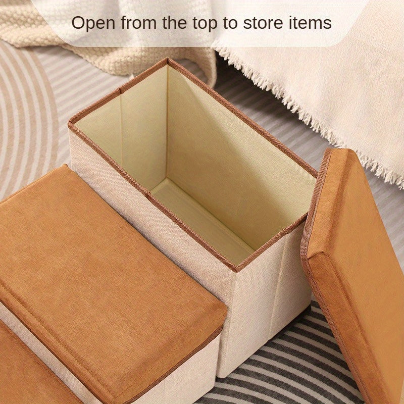 Escada Pet Dobrável com 3 Degraus e Armazenamento com Zíper | Degraus Acolchoados em Tecido Cinza | Superfície Antiderrapante | Ideal para Cães de Pequeno e Médio Porte