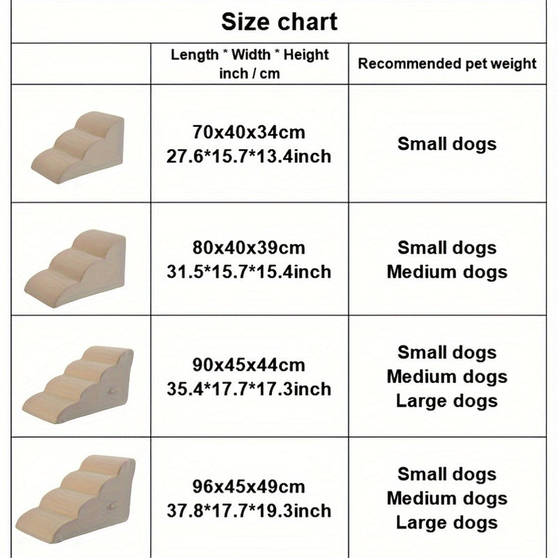 Escada rampa para cães com 3 degraus, para cães pequenos, médios e grandes – adequada para pets idosos – ideal para subir em sofás e camas, acessibilidade para sofá-cama, textura macia, material de esponja durável