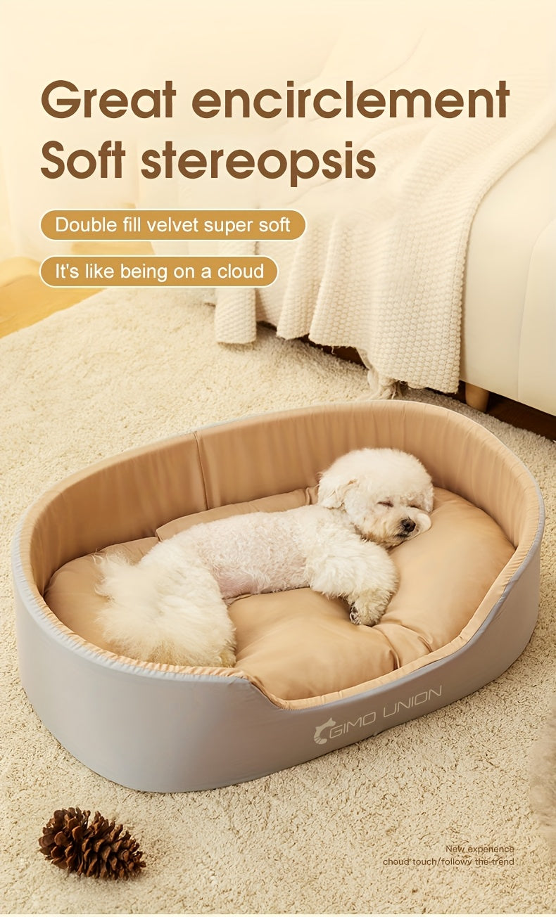 Cama Grande e Espessa para Cães, Adequada para Cães Pequenos e Gatos, com Design de Sofá, Proporcionando Aquecimento no Inverno para Cães de Médio a Grande Porte.
