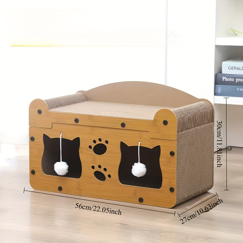 Arranhador para Gatos Extra Grande em Diversos Tamanhos com Bola Pendurada – Móvel Essencial para Pets, Companheiro Favorito dos Gatos, Brinquedo de Verão Mais Popular.