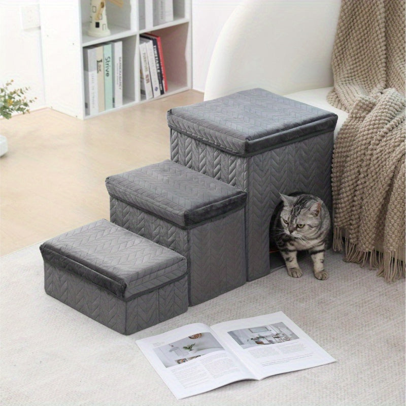 Escada Pet Dobrável – Para Cães | Escada Grande de Subida para Sofá, Cama ou Laterais da Cama | Leve, Prática e Fácil de Guardar
