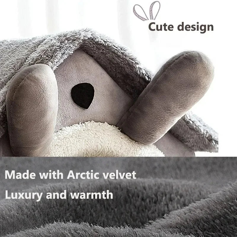 Casinha Quente para Cães de Interior – Cama Macia para Pets em Forma de Tenda, Canil para Cães, Cama para Gatos com Almofada Removível e Lavável, Adequada para Todas as Estações.