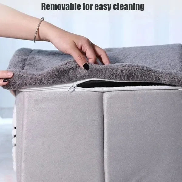 Casinha Quente para Cães de Interior – Cama Macia para Pets em Forma de Tenda, Canil para Cães, Cama para Gatos com Almofada Removível e Lavável, Adequada para Todas as Estações.