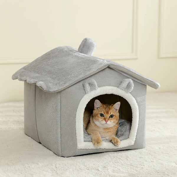 Casinha Dobrável para Pets – Casa para Gatos Removível e Lavável, Caverna Sofá para Filhotes, Cama e Casinha para Cães Extra Pequenos e Gatos Pequenos e Médios.