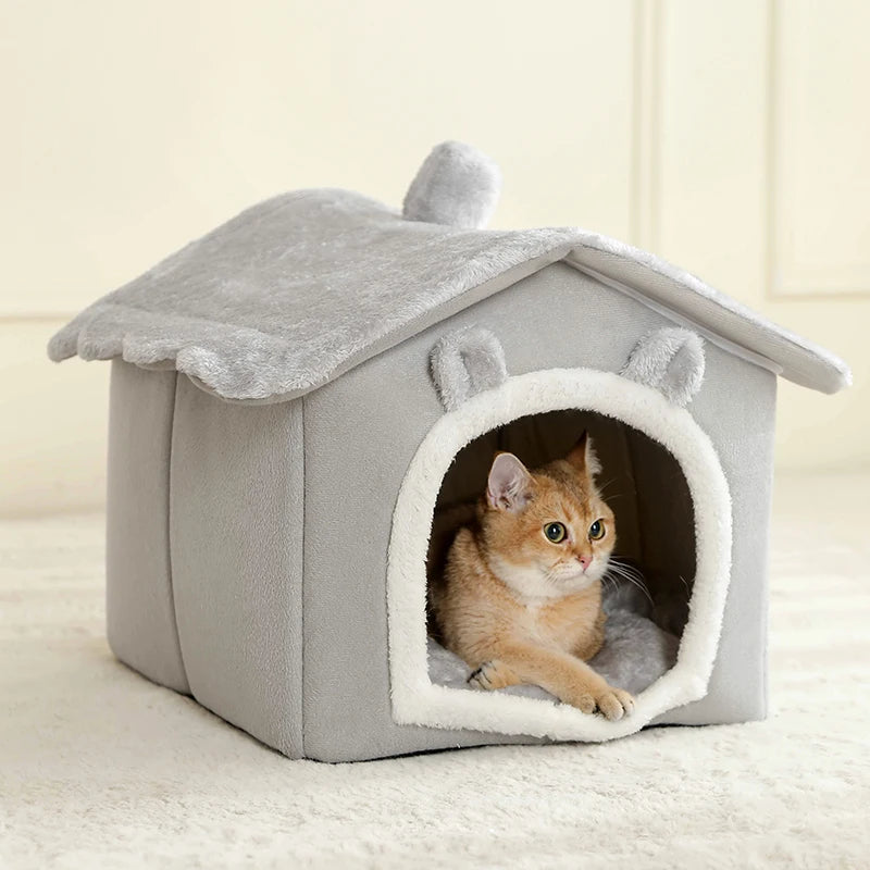 Casinha Dobrável para Pets – Casa para Gatos Removível e Lavável, Caverna Sofá para Filhotes, Cama e Casinha para Cães Extra Pequenos e Gatos Pequenos e Médios.