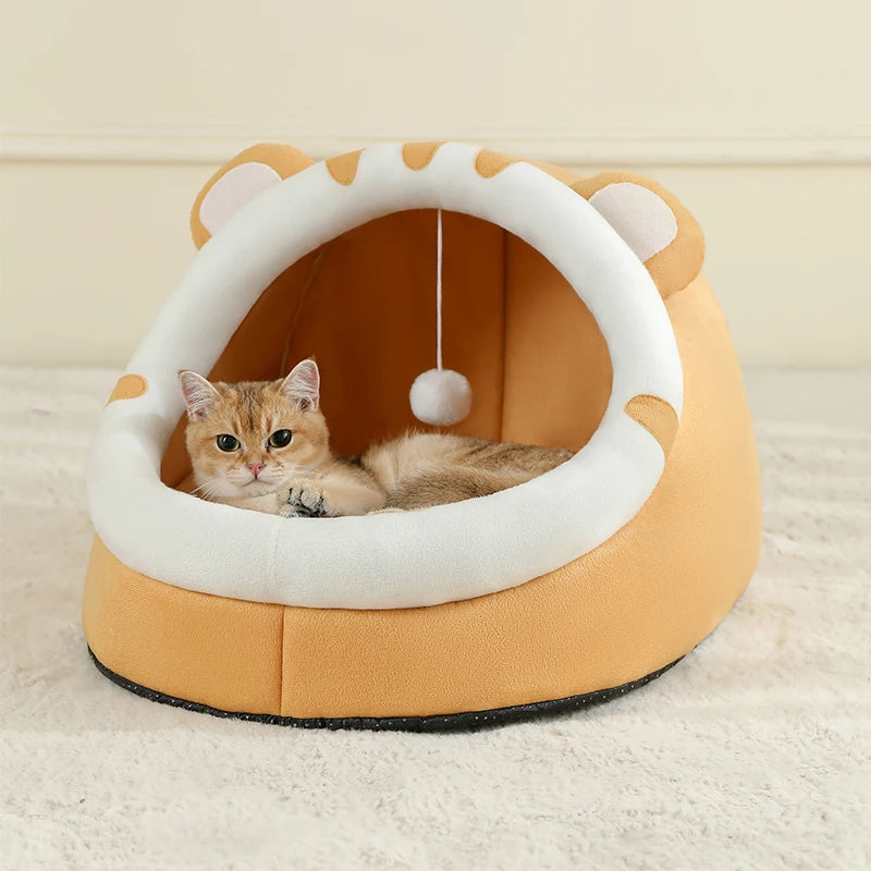 Super Cama para Gatos – Casa Quente para Pets, Caverna com Almofada para Gatinhos, Casa Aconchegante para Dormir, Cesto em Forma de Tenda para Cães Pequenos, Tapete e Cama para Gatos.