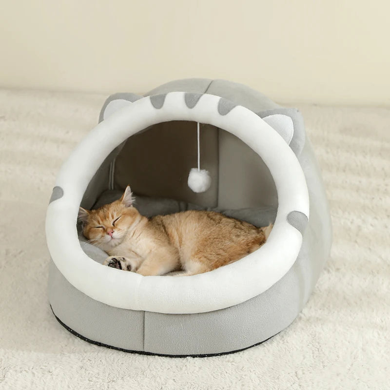 Super Cama para Gatos – Casa Quente para Pets, Caverna com Almofada para Gatinhos, Casa Aconchegante para Dormir, Cesto em Forma de Tenda para Cães Pequenos, Tapete e Cama para Gatos.