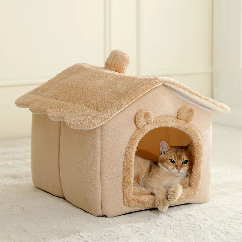 Casinha Dobrável para Pets – Casa para Gatos Removível e Lavável, Caverna Sofá para Filhotes, Cama e Casinha para Cães Extra Pequenos e Gatos Pequenos e Médios.