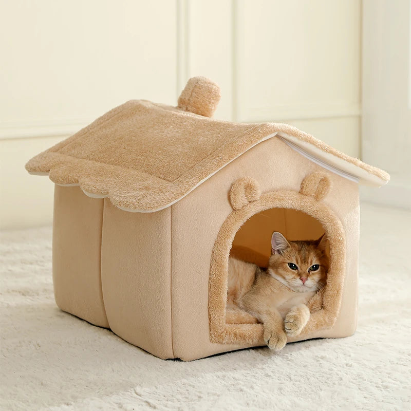 Casinha Dobrável para Pets – Casa para Gatos Removível e Lavável, Caverna Sofá para Filhotes, Cama e Casinha para Cães Extra Pequenos e Gatos Pequenos e Médios.
