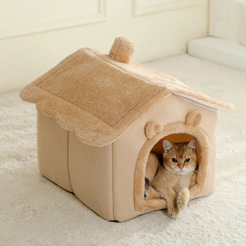 Casinha Dobrável para Pets – Casa para Gatos Removível e Lavável, Caverna Sofá para Filhotes, Cama e Casinha para Cães Extra Pequenos e Gatos Pequenos e Médios.