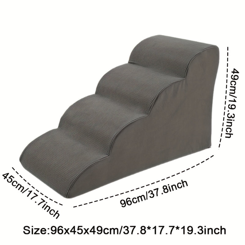 Escada rampa para cães com 3 degraus, para cães pequenos, médios e grandes – adequada para pets idosos – ideal para subir em sofás e camas, acessibilidade para sofá-cama, textura macia, material de esponja durável