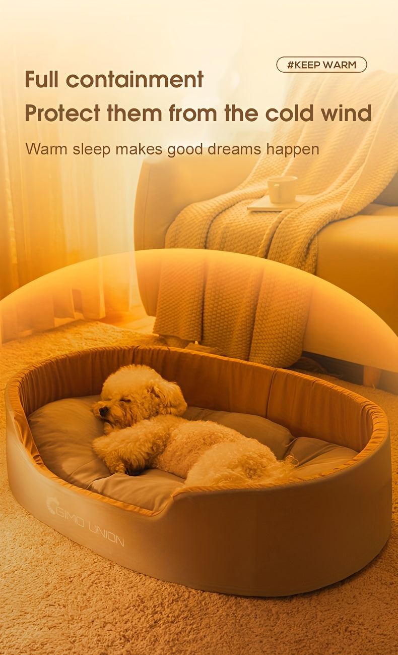 Cama Grande e Espessa para Cães, Adequada para Cães Pequenos e Gatos, com Design de Sofá, Proporcionando Aquecimento no Inverno para Cães de Médio a Grande Porte.