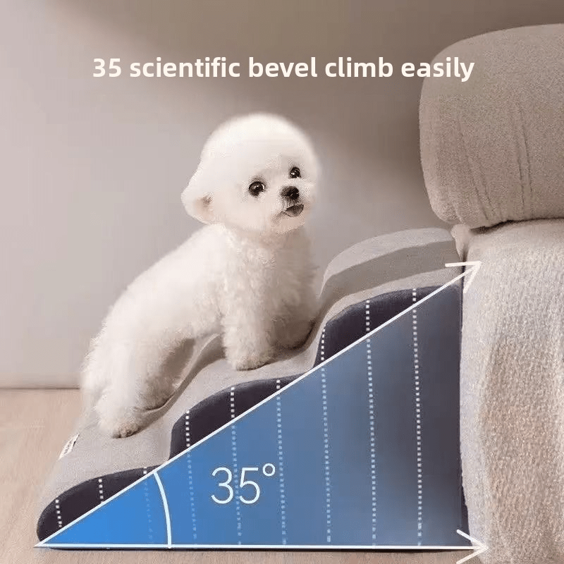 Escada Rampa 2 em 1 para Cães Idosos – Degraus Antiderrapantes de Espuma de Alta Densidade com Design Xadrez, Escada Segura para Sofá, Cama ou Cômoda – Auxílio de Mobilidade Ideal para Cães e Gatos Pequenos a Médios