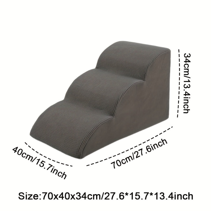 Escada rampa para cães com 3 degraus, para cães pequenos, médios e grandes – adequada para pets idosos – ideal para subir em sofás e camas, acessibilidade para sofá-cama, textura macia, material de esponja durável