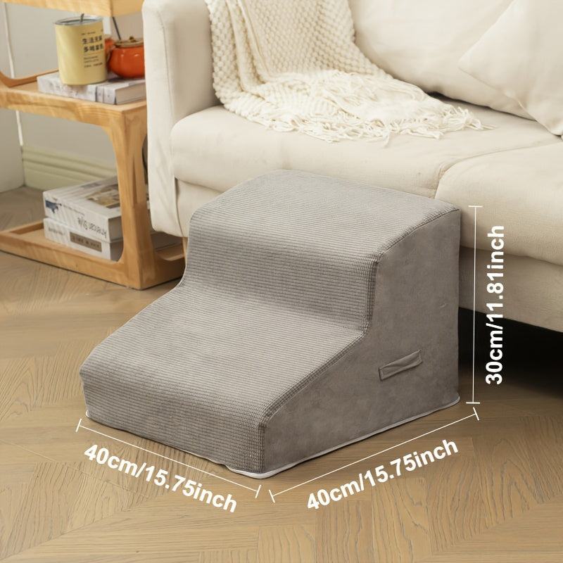 Escada Pet com 2, 3 ou 4 Degraus – Design Confortável com Estampa de Estrelas | Ideal para Cães e Gatos Idosos, Com Lesões ou Mobilidade Reduzida | Degraus em Espuma Resistente
