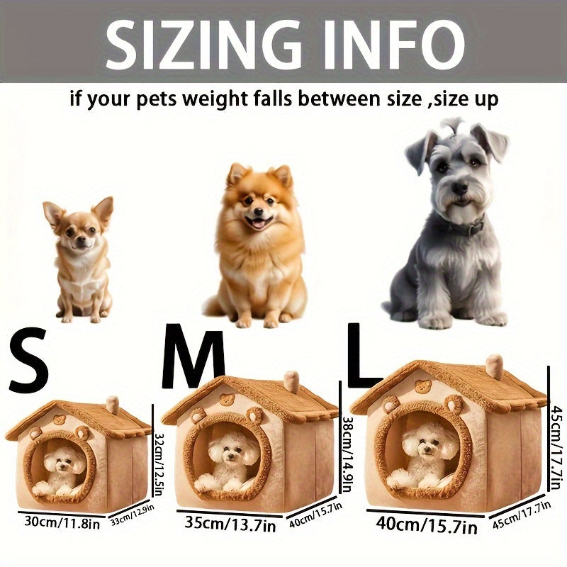 Cama Caverninha Confortável para Gatos – Lavável e Destacável, Casa Macia para Pets em Poliéster, para Aquecimento no Inverno.