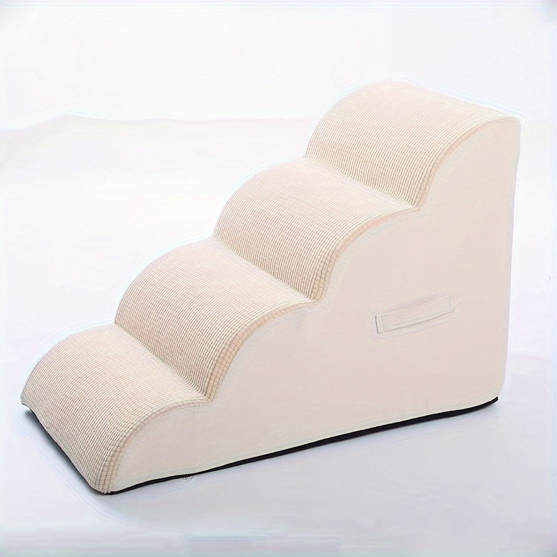 Escada Rampa para Cães e Gatos – Degraus Antiderrapantes de Espuma de Alta Densidade com Design Xadrez, Rampa Segura para Sofá, Cama ou Cômoda – Auxílio de Mobilidade Ideal para Cães e Gatos Pequenos a Médios
