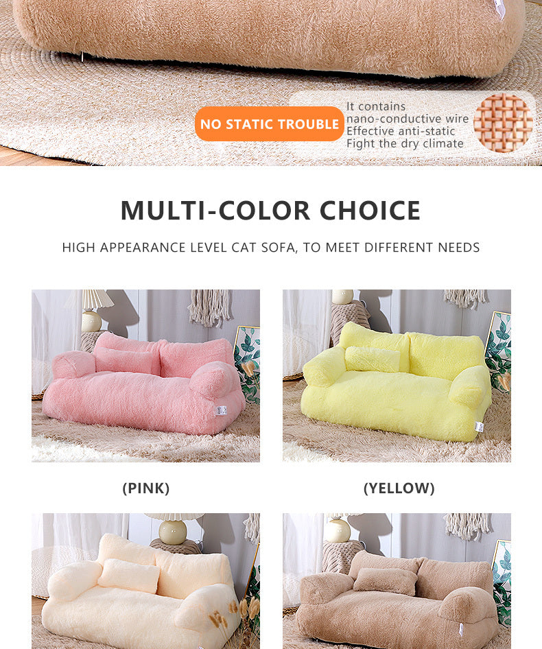 Sofá Confortável Cinza para Pets, Ideal para Gatos e Cães Pequenos - Cama Desmontável, Sofá para Todas as Estações com Capa de Poliéster Macio e Enchimento de Fibra de Polipropileno, 55x38x20cm, Ideal para Relaxamento em Casa, Sofá para Cães.
