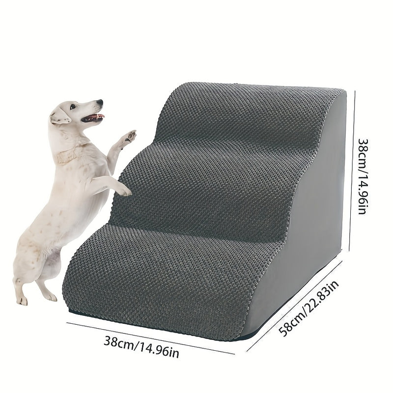 Escada Pet com 2, 3, 4 ou 5 Degraus – Para Cães e Gatos | Superfície Almofadada, Antiderrapante e Tecido Lavável | Ideal para Pets de Pequeno, Médio e Grande Porte | Acesso Fácil a Sofás e Camas