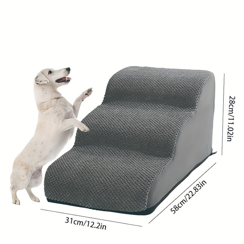 Escada Pet com 2, 3, 4 ou 5 Degraus – Para Cães e Gatos | Superfície Almofadada, Antiderrapante e Tecido Lavável | Ideal para Pets de Pequeno, Médio e Grande Porte | Acesso Fácil a Sofás e Camas