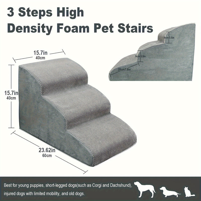 Escada Pet para Camas Altas — Com 2, 3 ou 4 Degraus | Ideal para Cães e Gatos de Pequeno a Médio Porte