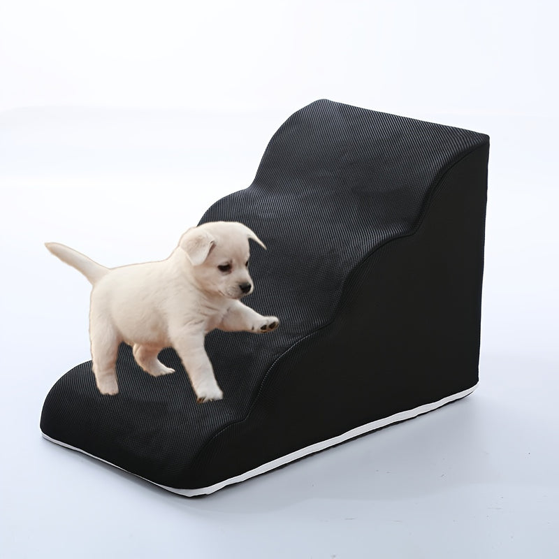 Escada Pet com 3 Degraus e Pegada Confortável | Degraus Acolchoados em Espuma | Superfície em Tecido Antiderrapante | Ideal para Cães de Pequeno e Médio Porte