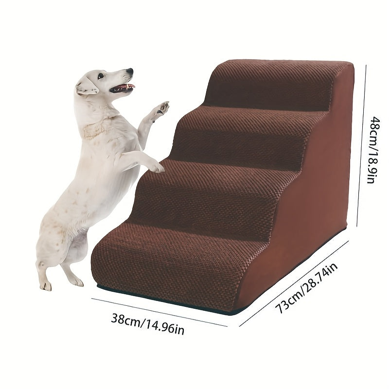 Escada Pet com 2, 3, 4 ou 5 Degraus – Para Cães e Gatos | Superfície Almofadada, Antiderrapante e Tecido Lavável | Ideal para Pets de Pequeno, Médio e Grande Porte | Acesso Fácil a Sofás e Camas
