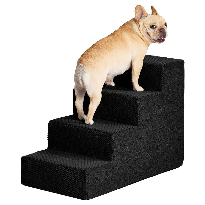 Escada Pet para Camas Altas com 4 Degraus | Disponível em 2, 3 e 4 Níveis | Degraus Antiderrapantes, Estáveis e Resistentes | Estrutura em Espuma de Alta Densidade