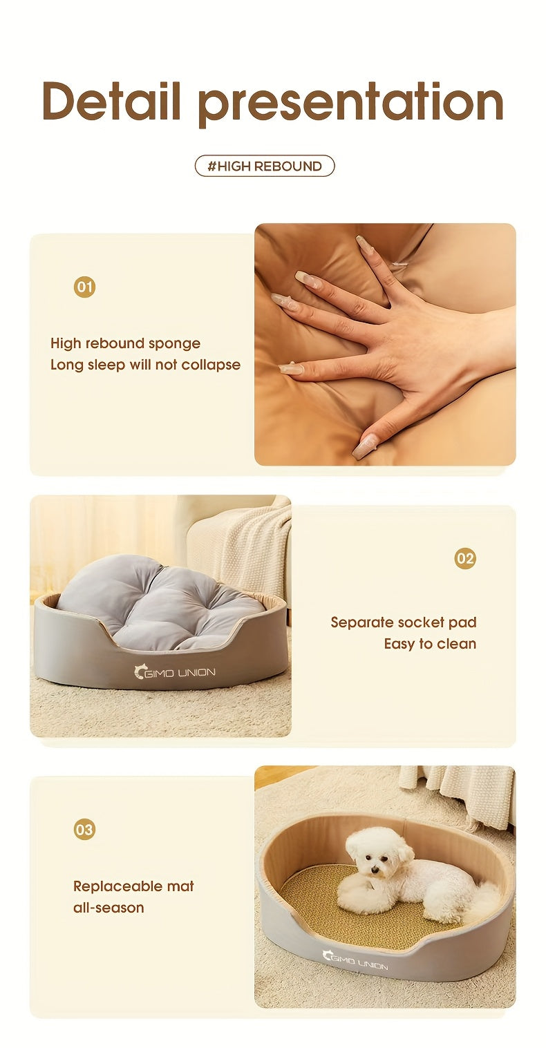 Cama Grande e Espessa para Cães, Adequada para Cães Pequenos e Gatos, com Design de Sofá, Proporcionando Aquecimento no Inverno para Cães de Médio a Grande Porte.