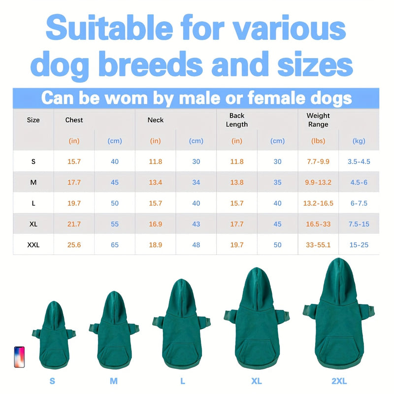 Moletom com Capuz para Cães Paiaite, 100% Poliéster, Suéter de Tecido Tricotado para Todas as Estações, com Bolso nas Costas, para Raças de Pequeno a Médio Porte, Ideal para Passeios e Aventuras.