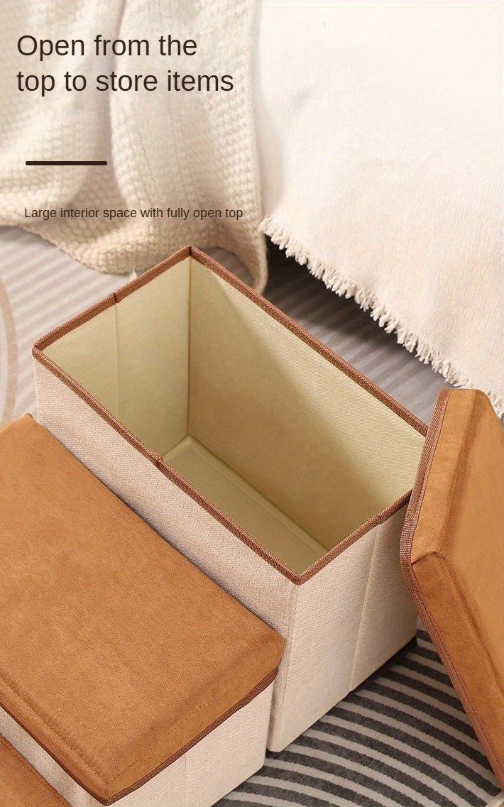 Escada Pet Dobrável com 3 Degraus e Armazenamento com Zíper | Degraus Acolchoados em Tecido Cinza | Superfície Antiderrapante | Ideal para Cães de Pequeno e Médio Porte