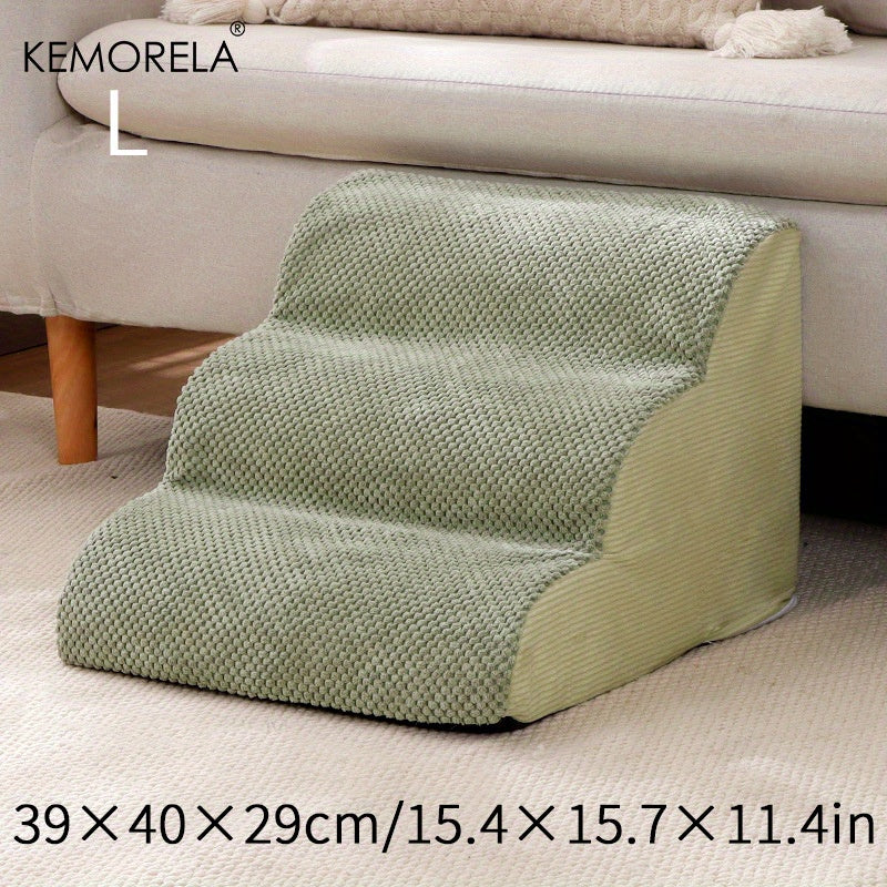 Escada Pet com 2 ou 3 Degraus | Degraus Antiderrapantes com Capa Removível e Lavável | Rampa para Cães e Gatos | Ideal para Filhotes, Pets Idosos ou em Recuperação