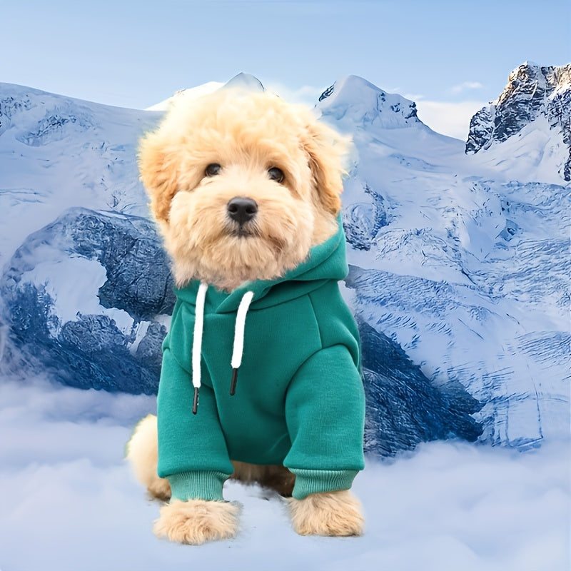 Moletom com Capuz para Cães Paiaite, 100% Poliéster, Suéter de Tecido Tricotado para Todas as Estações, com Bolso nas Costas, para Raças de Pequeno a Médio Porte, Ideal para Passeios e Aventuras.
