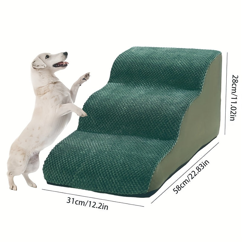 Escada Pet com 2, 3, 4 ou 5 Degraus – Para Cães e Gatos | Superfície Almofadada, Antiderrapante e Tecido Lavável | Ideal para Pets de Pequeno, Médio e Grande Porte | Acesso Fácil a Sofás e Camas