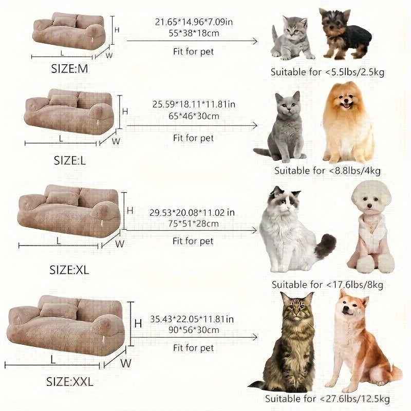 Casinha para Cão com Isolamento para o Inverno, Adequada para Todas as Estações, Colchão para Pet Removível e Lavável, Sofá para Cão e Cama para Gato no Inverno.