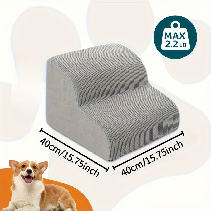 Rampa para pets com 2, 3 ou 4 degraus para cães e gatos – antiderrapante, lavável, rampa de fácil acesso com almofada macia para pets idosos ou machucados, rampa para pets | rampa moderna para pets | capa lavável
