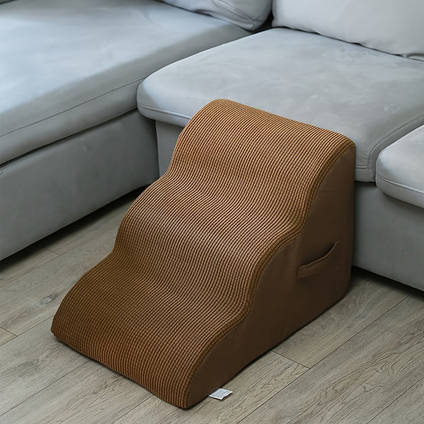 Escada para Pets – Escada de 2 e 3 Degraus com Espuma Macia para Cães e Gatos de Pequeno a Médio Porte, com Rampa Destacável.