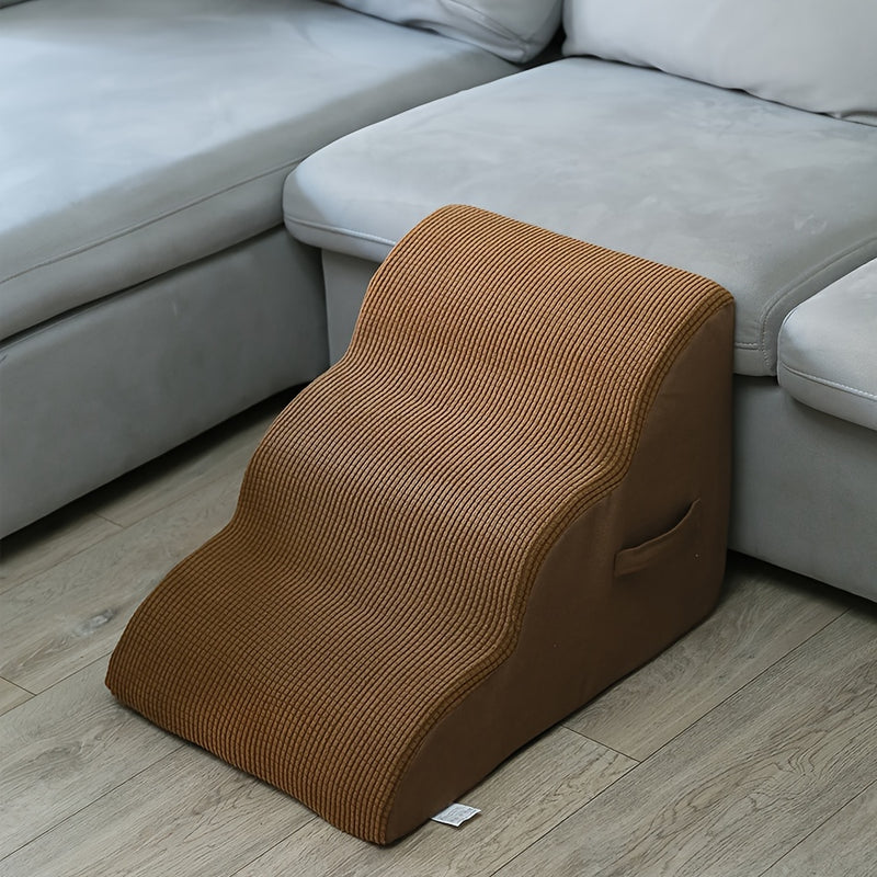 Escada para Pets – Escada de 2 e 3 Degraus com Espuma Macia para Cães e Gatos de Pequeno a Médio Porte, com Rampa Destacável.